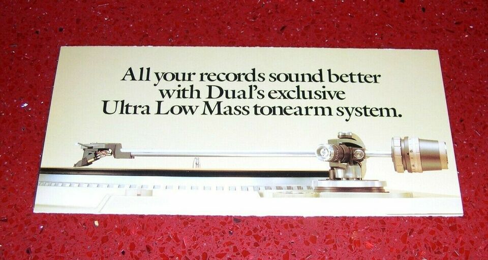 DUAL (UNITED AUDIO) ULTRA LOW MASS TONEARM BROCHURE AND SPEC SHEET - $6.00