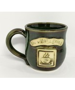 Hunter Green &quot;The Village Grind&quot;  Pottery Coffee Tea Mug Cup - $12.60