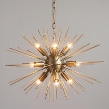 Mid Century Style 9 Arm Sea Urchin Brass Sputnik Chandelier Royal look Light - £200.11 GBP