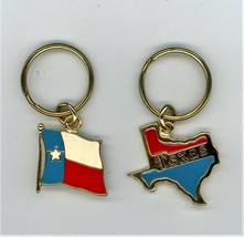 TEXAS 2 Key FOB Chain Vintage State and flag metal - £10.21 GBP