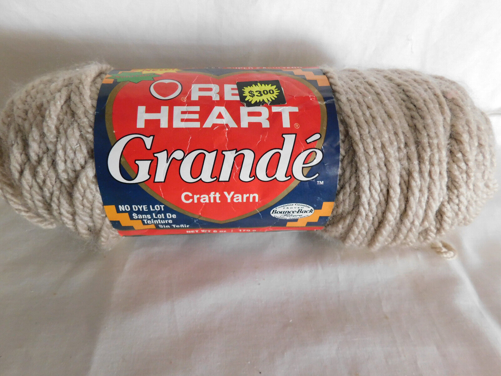 Red Heart Grande Linen No Dye Lot - $3.99