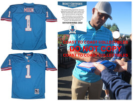 Warren Moon signed Houston Oilers football jersey COA exact proof Becket... - $336.59