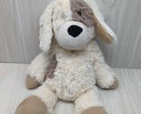 Warm &amp; Cozy Plush Cream Tan Brown Puppy Dog Microwaveable Stuffed Animal... - £8.69 GBP