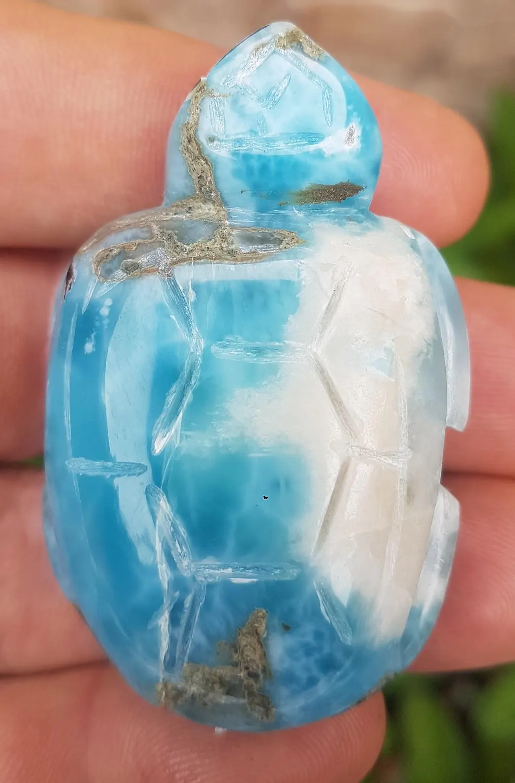 Blue LARIMAR  handcarved Gemstone TURTLE for decoration 68 grams (cj-21) - €117,74 EUR Blue LARIMAR  handcarved Gemstone TURTLE for decoration 68 grams (cj-21) - €117,74 EUR