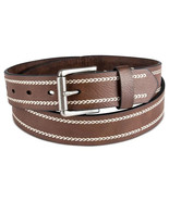 Sun + Stone Men&#39;s Heavy-Stitch Casual Belt Brown-Medium 34-36 - £11.54 GBP