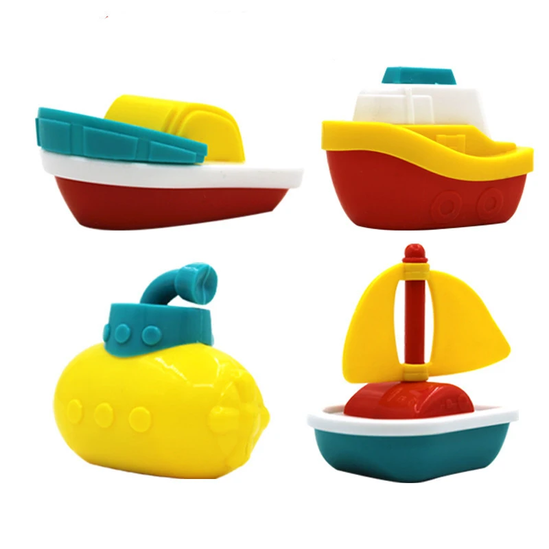 4pcs Cartoon Ship Toy Kids Bath Toys Water Toys Educational Toys Baby Float Toy - £20.26 GBP+