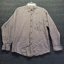 Vtg American Eagle Flannel Shirt Mens Sz M Biege/Brown Plaid Button Up - £15.01 GBP