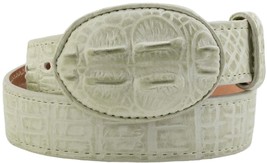 Kids Off White Western Belt Cowboy Wear Crocodile Pattern Leather Rodeo ... - $19.99