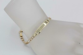 Fine 14K Yellow Gold Figaro Link Baby ID Bracelet Fits 6&quot; Wrist 4.5 Grams - £216.90 GBP