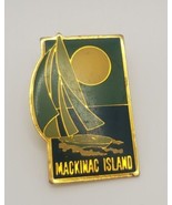 Mackinac Island Michigan Souvenir Travel Lapel Hat Pin Pinchback Sailboat - €12,66 EUR