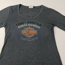 Harley Davidson Shirt Women’s Large Gray Long Sleeve Smoky Mountain Tennessee image 7