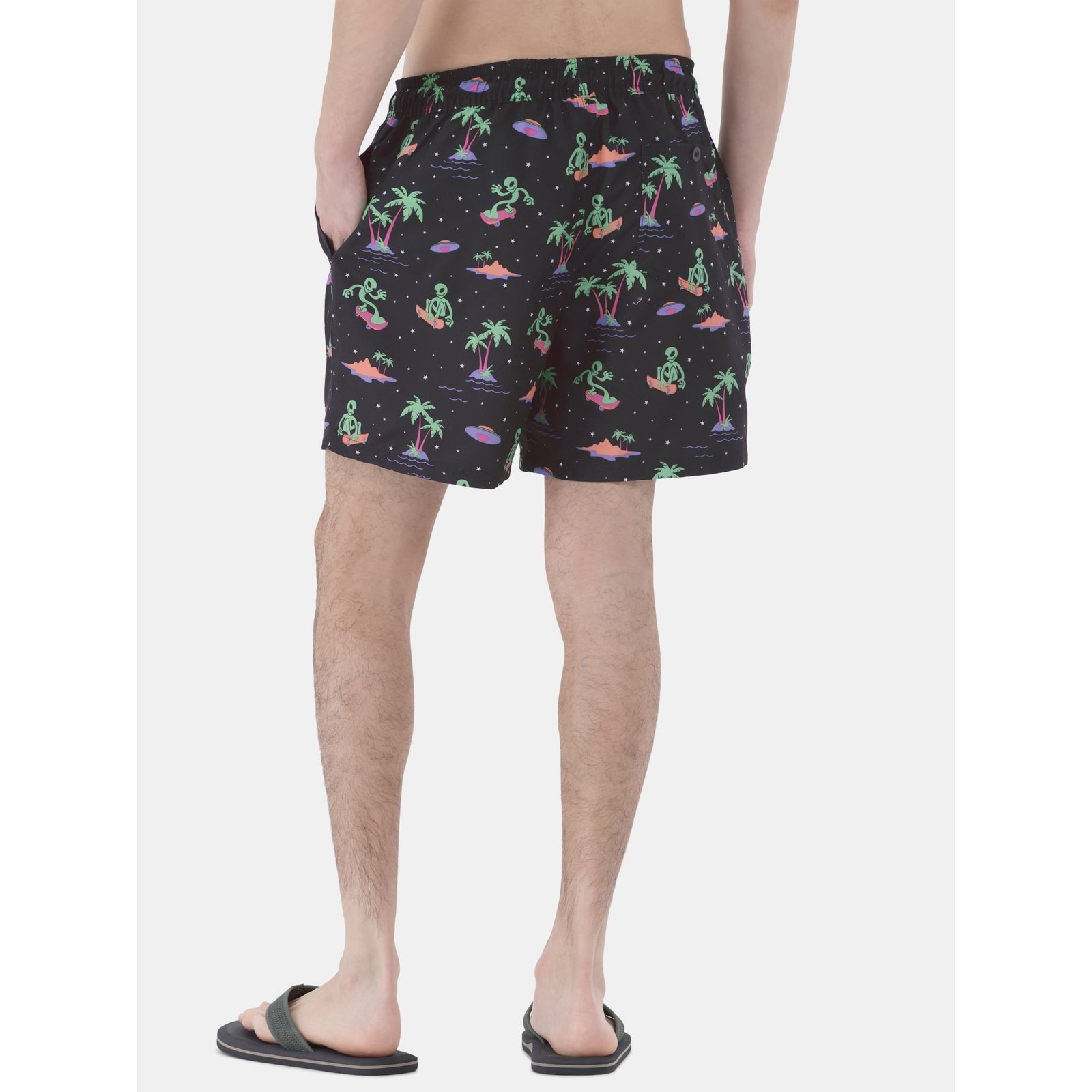 No Boundaries Men's Elastic Waist Swim Trunks 6" Inseam Black  2XL (44-46 Item image 2