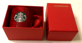 $8.99 Starbucks Christmas Espresso Mug Red Ceramic Mini 3 oz Demitasse Box - $10.53