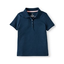 Wonder Nation Girls School Uniform Short Sleeve Interlock Polo, Blue Siz... - £11.66 GBP
