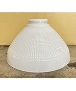 Corning 10” Waffle Pattern 2.75&quot; Fitter Milk Glass Lamp Shade Vintage #8... - £18.17 GBP