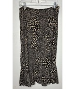 Vintage Tanjay Animal Print Ruffle Hem Stretch Waist Skirt Size Large - $31.30 CAD