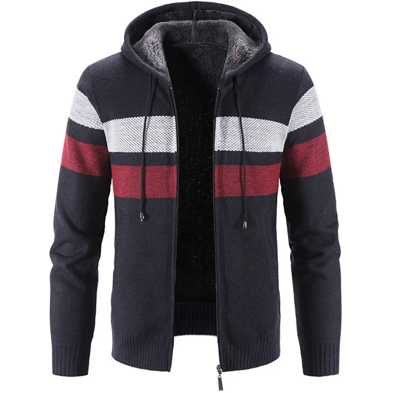 Winter  Coat Men Hooded Cardigan Fleece Warm s Jackets    Cardigan Men C... - $125.07