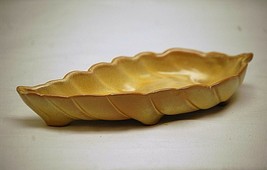 Old Vintage Plainsman Gold Satin by Frankoma Art Pottery 9&quot; Willow Leaf Dish 225 - £15.77 GBP