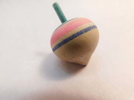 Vintage Rare Wooden Spinning Top Toy Hand Painted Carved - £10.84 GBP