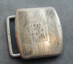 Antique Hayward Sterling Silver Belt Buckle With Monogram - $29.99