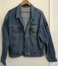 VTG Seagram&#39;s Ginger Ale Universal Studios Men&#39;s L Denim Jacket Jean Trucker - £21.72 GBP