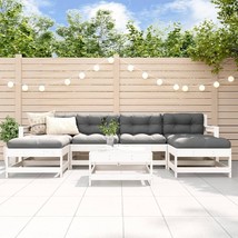  Garden Lounge Set White Solid pine wood, Plywood Large Modular - $22,184.06 MXN