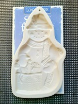 Vintage 1997 Longaberger Pottery Snow Friends Cookie Mold Snowman Cookie Stamp - £23.97 GBP