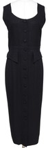 Miss Torrente Paris Black Dress Sleeveless Button Down Front Sz 40 - £56.94 GBP
