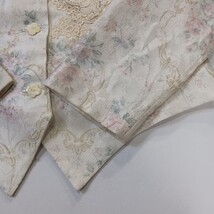 Women's Cream/Tan Floral Embroidered 4-Button Blazer Jacket Measured Chest 38" image 14