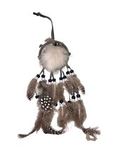 Vintage Handmade Dream Catcher Leather Fur Feathers Beads 9” Long Wall H... - $20.00