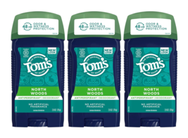 3 pack Tom&#39;s of Maine Antiperspirant Deodorant North Woods, 2.8 oz - £20.02 GBP