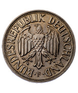 1966-F Allemand 1 Mark Pièce de Monnaie (Bu État) Stuttgart Mint Km 110 - $55.09