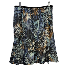 Nic+Zoe A Line Skirt Women&#39;s 8P Petites Multicolor Animal Print Above Knee Lined - £22.74 GBP