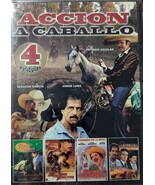 4 Peliculas! Accion A Caballo Antonio Aguilar Eleazer Garcia Jorge Luke ... - $5.95