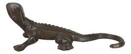 Pack Of 2 Cast Iron Reptile Animal Gecko Lizard Rustic Metal Figurine 7.5&quot;L - £17.17 GBP