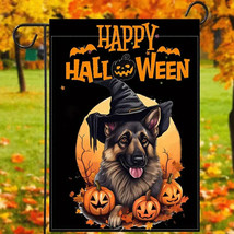 New German Shepherd Dog Halloween Garden Flag 12&quot;X18&quot; Welcome Hanging - $5.93