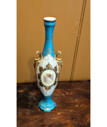 Royal Saxe E.S. Germany Porcelain Bud Vase Handpainted w/ Gilt Handles 1... - £53.27 GBP