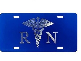 Registered Nurse RN 2 Diamond Etched Engraved Blu License Plate Tag Nice... - £18.04 GBP