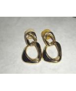 Chain Link Drop/Dangle Pierced Earring Gold Tone Movement Basic Design 1... - £7.77 GBP