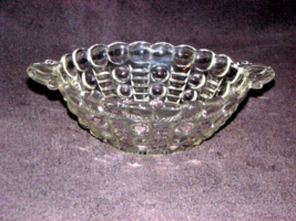 Antique Anchor H.  Bubbles n Bars with Handles Clear Glass Bowl 1940s (P... - $11.87