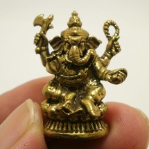 Lord Ganesh mini brass amulet Ganesha Tiny figurine statue Ganapati Vinayaka min - £25.81 GBP
