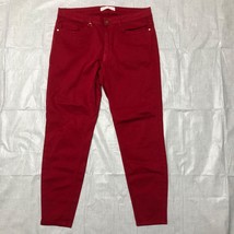 Zara Pants Womens 10 Red Tapered Skinny Leg Jeans Z1975 - £15.69 GBP