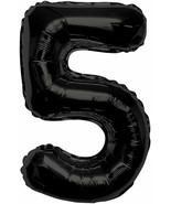 Number Balloons Black 34&quot; Number 5 Foil Helium Balloon (1 Per Pack) - £7.77 GBP