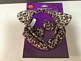 New Halloween Dress Up Leopard Kitty 3 pc Accessory Set Headband Bow Tie Tail - £3.94 GBP