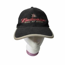 Budweiser Hat Cap Mens Strap Back Black Spellout Logo King of Beer Pecht Dist - £8.64 GBP