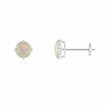 ANGARA Natural Round Opal Stud Earrings for Women in 14K White Gold (AAAA, 5mm) - £287.06 GBP