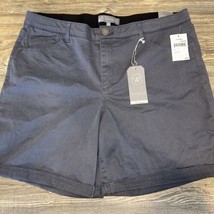 Wit &amp; Wisdom Shorts Womens 18 Grey Bermuda Elastic Waist Cuffed NWT. 5 - $24.74