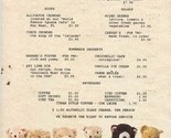Iguana Cafe Menu Greene Street Key West Florida 1990&#39;s Teddy Bears  - £13.96 GBP