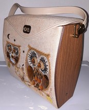 Vintage Jeweled Owl Wood Purse Handbag - £54.82 GBP