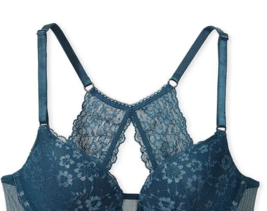 40DD  TEAL SHINE Lace Front Close Extreme Lift Victorias Secret Plunge PU UW Bra - £31.41 GBP